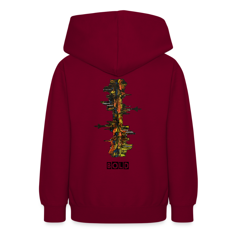 Teenager Hoodie Düsseldorfer Skyline Backprint - Bordeaux