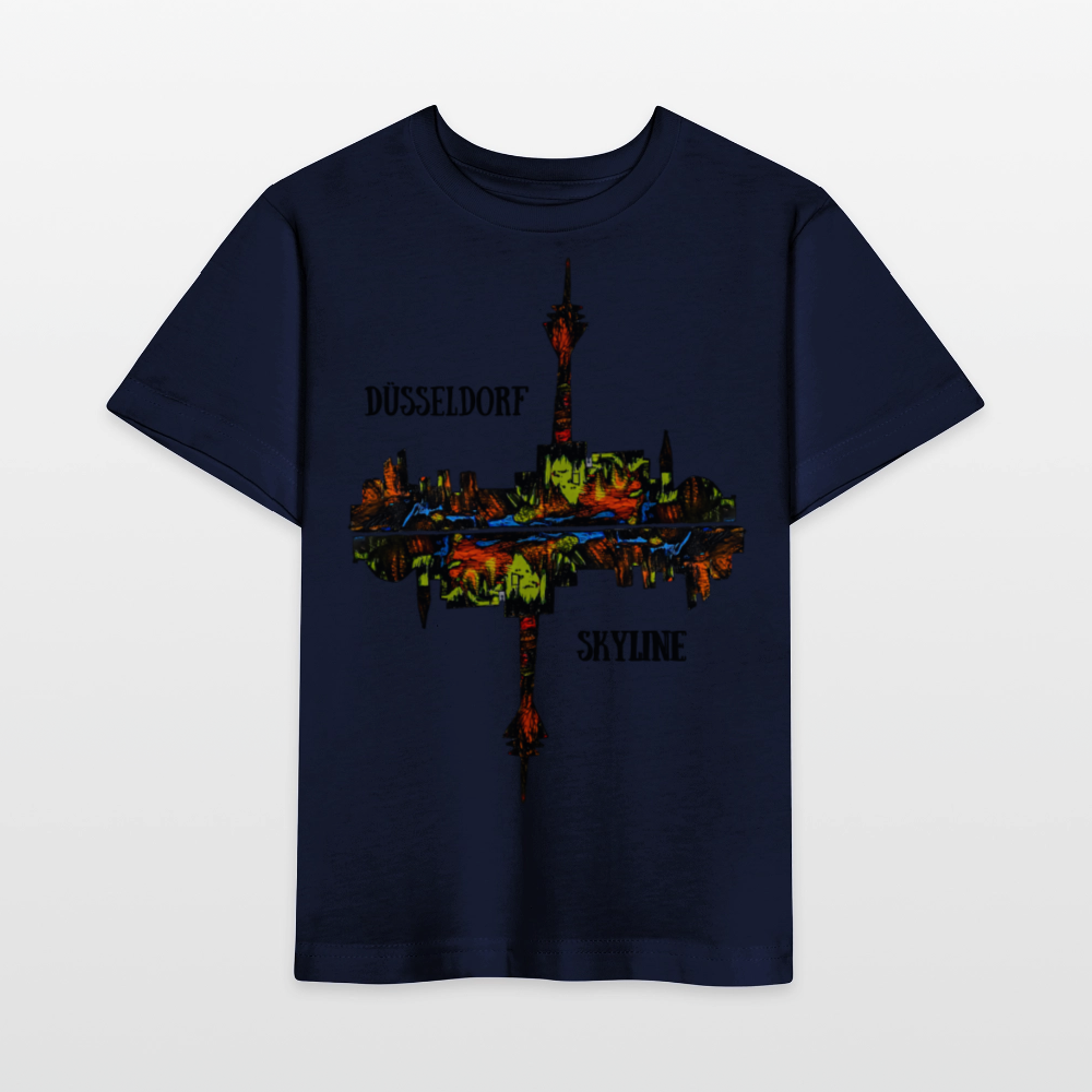 Unisex Kinder T-Shirt Düsseldorfer Skyline V.7 - Navy