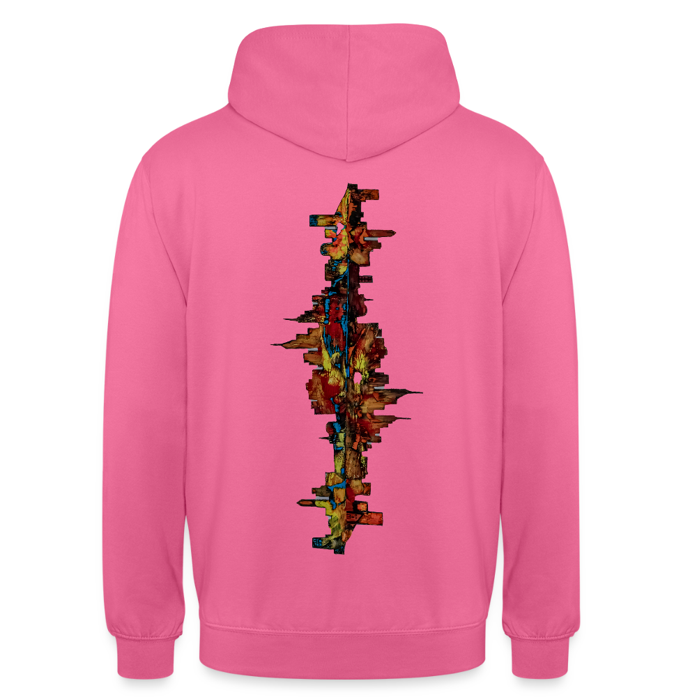Unisex Hoodie Frankfurter Skyline Backprint - Pink