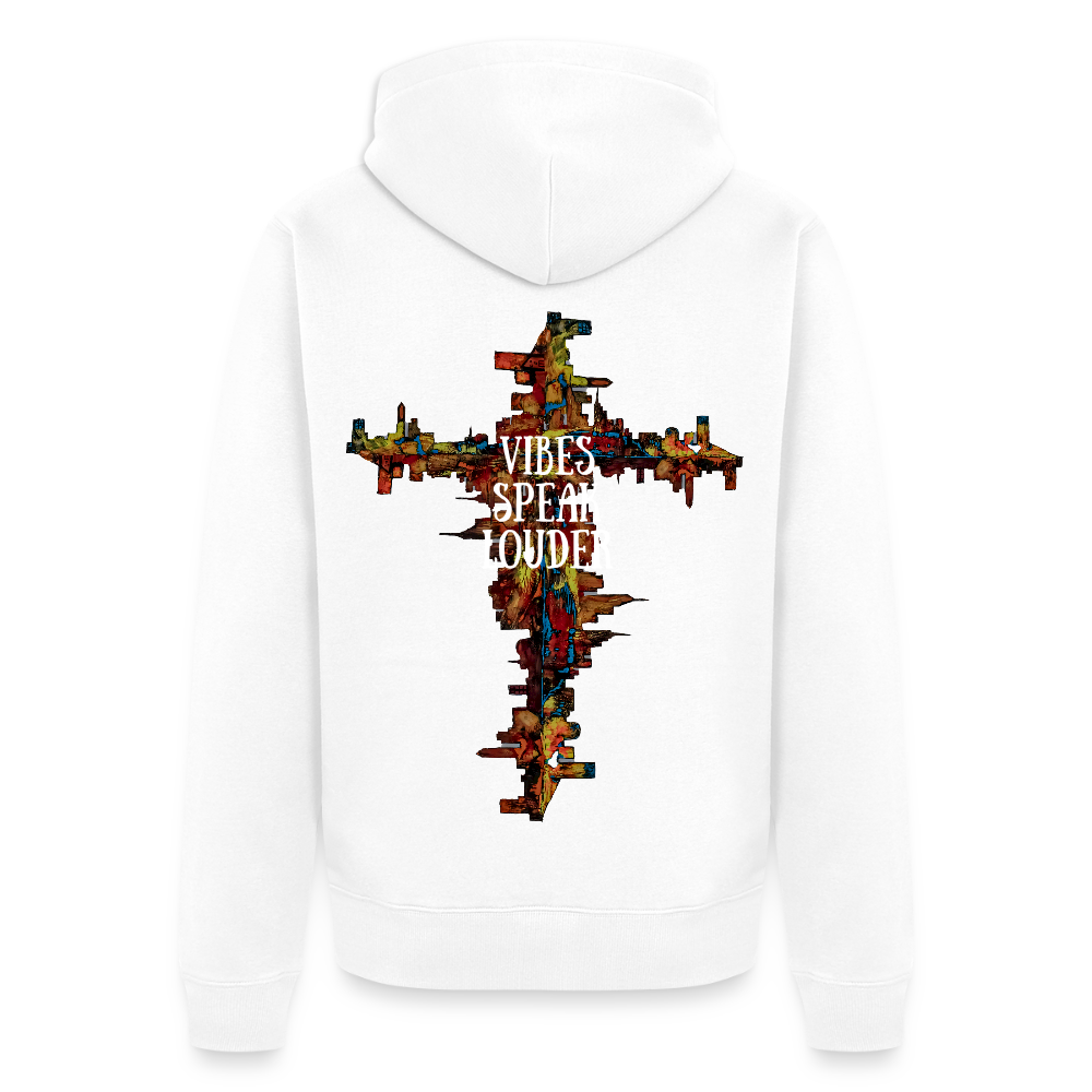 Männer Kapuzenjacke Frankfurter Skyline Backprint - Weiß