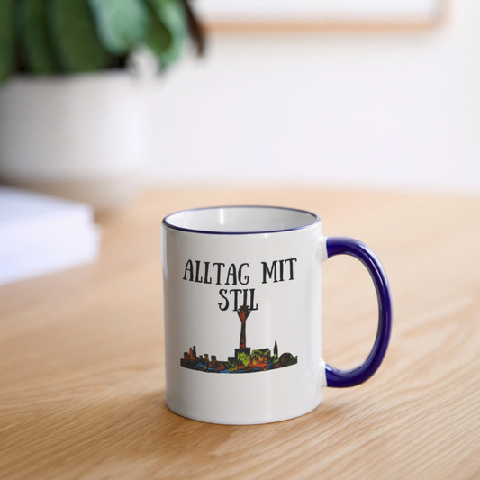 Tasse - Weiß/Kobaltblau