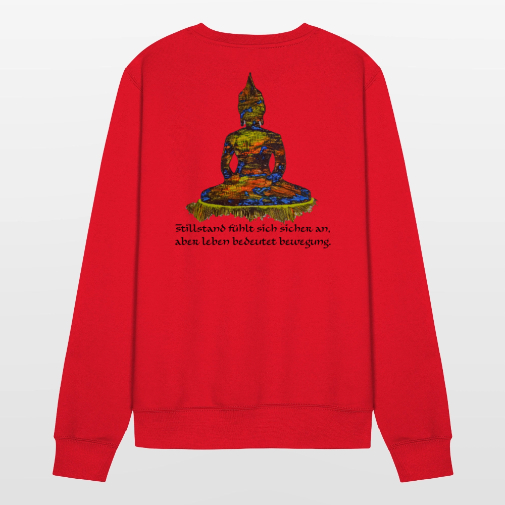 Unisex Pulli Buddha Backprint - Rot