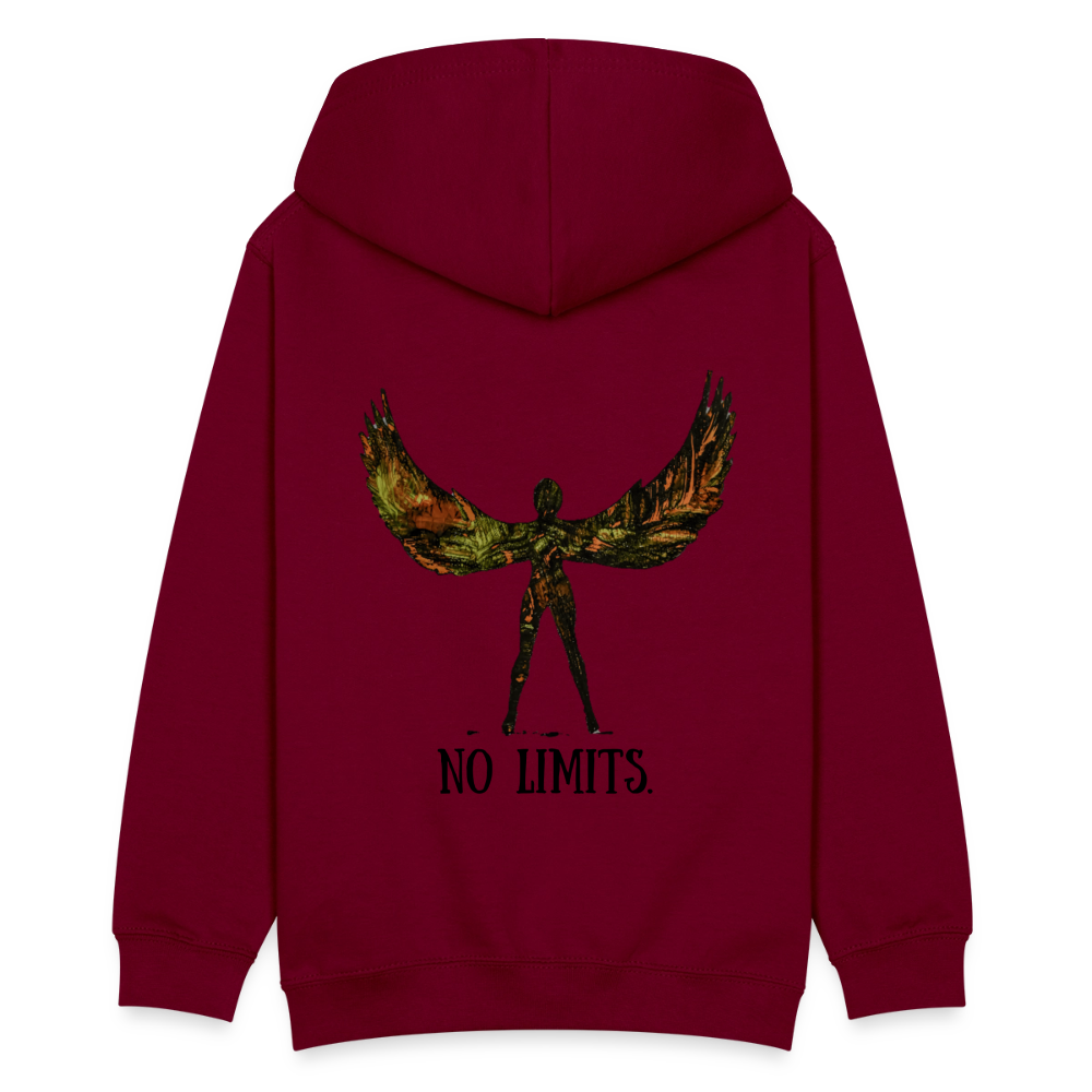 Teenager Hoodie Angel Backprint - Bordeaux