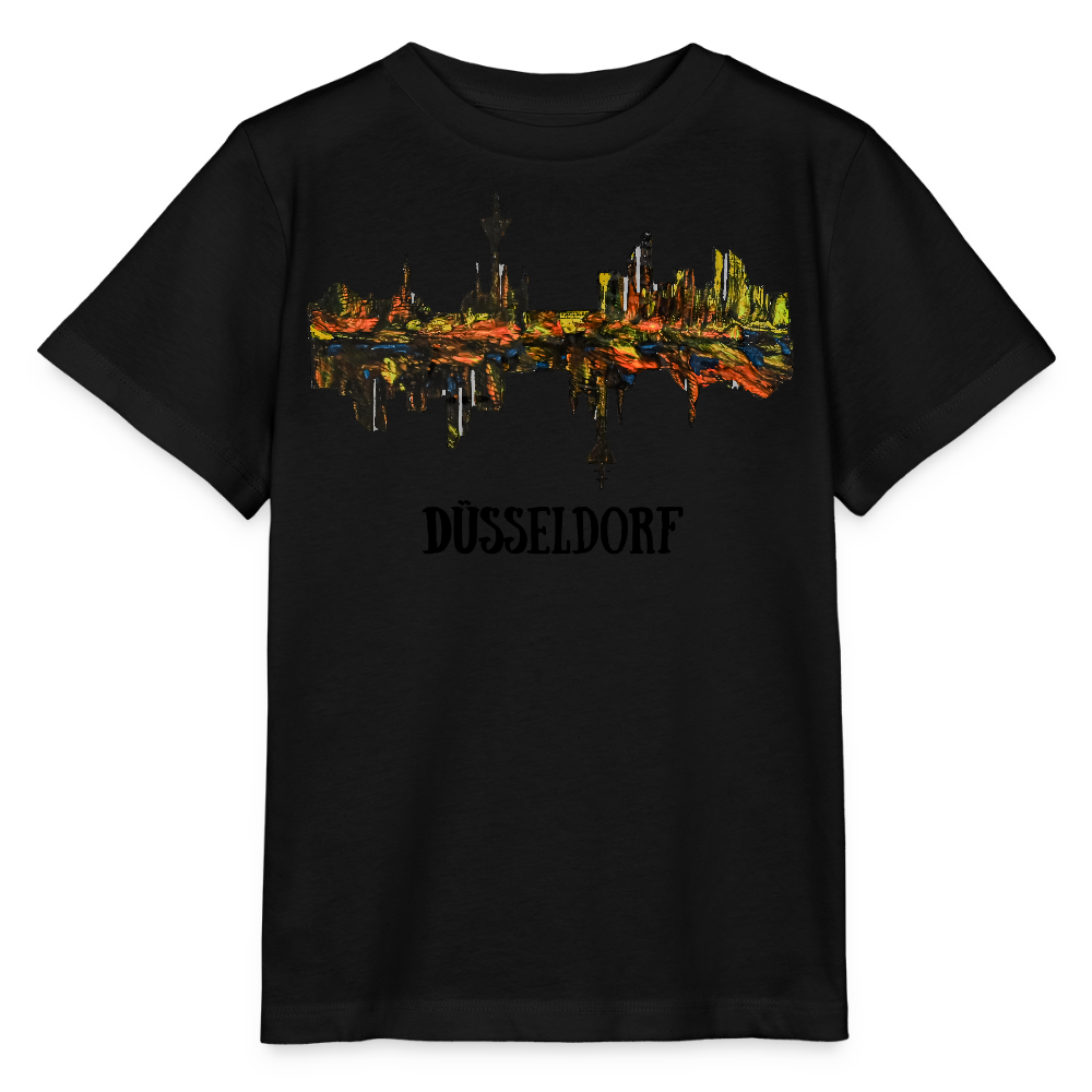 Unisex Kinder T-Shirt Düsseldorfer Skyline V.3 - Schwarz