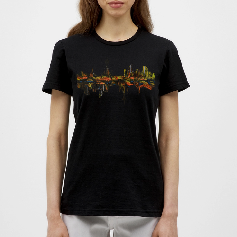 Frauen T-Shirt Düsseldorfer Skyline V.3 - Schwarz