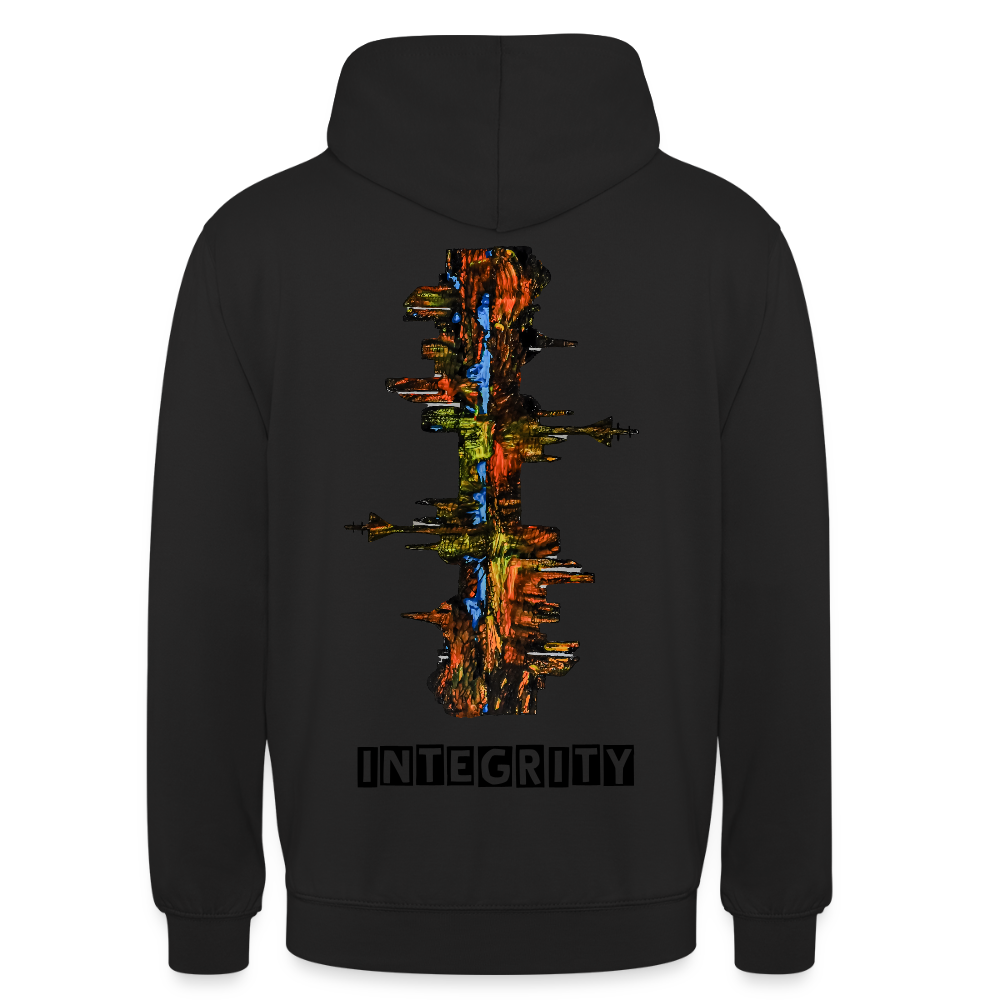Unisex Hoodie Düsseldorfer Skyline Backprint - Schwarz