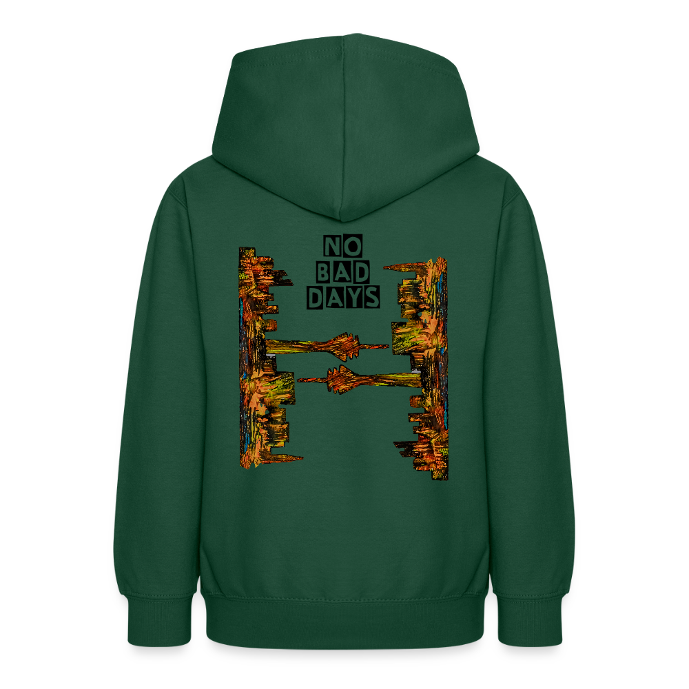Teenager Hoodie Düsseldorfer Skyline Backprint - Flaschengrün