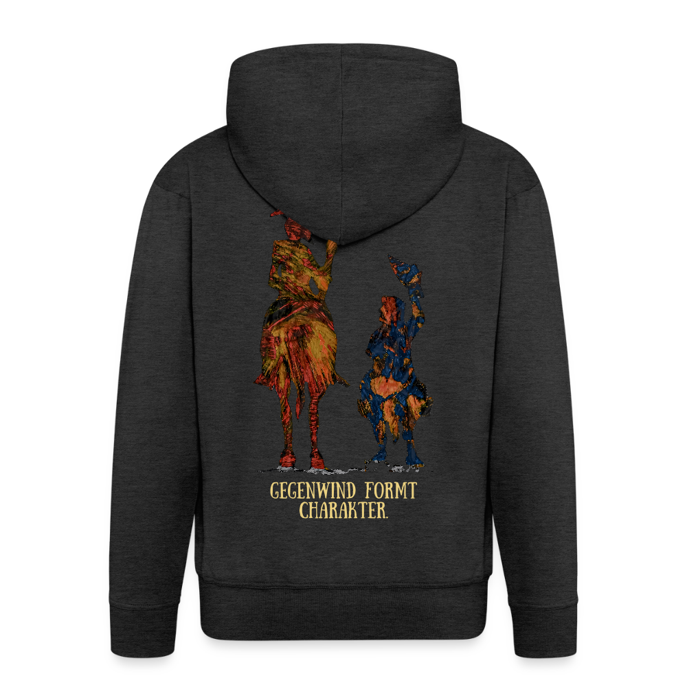 Männer Kapuzenjacke Don Quixote Backprint - Anthrazit