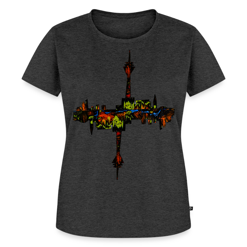 Frauen Premium T-Shirt Düsseldorfer Skyline V.7 - Anthrazit meliert