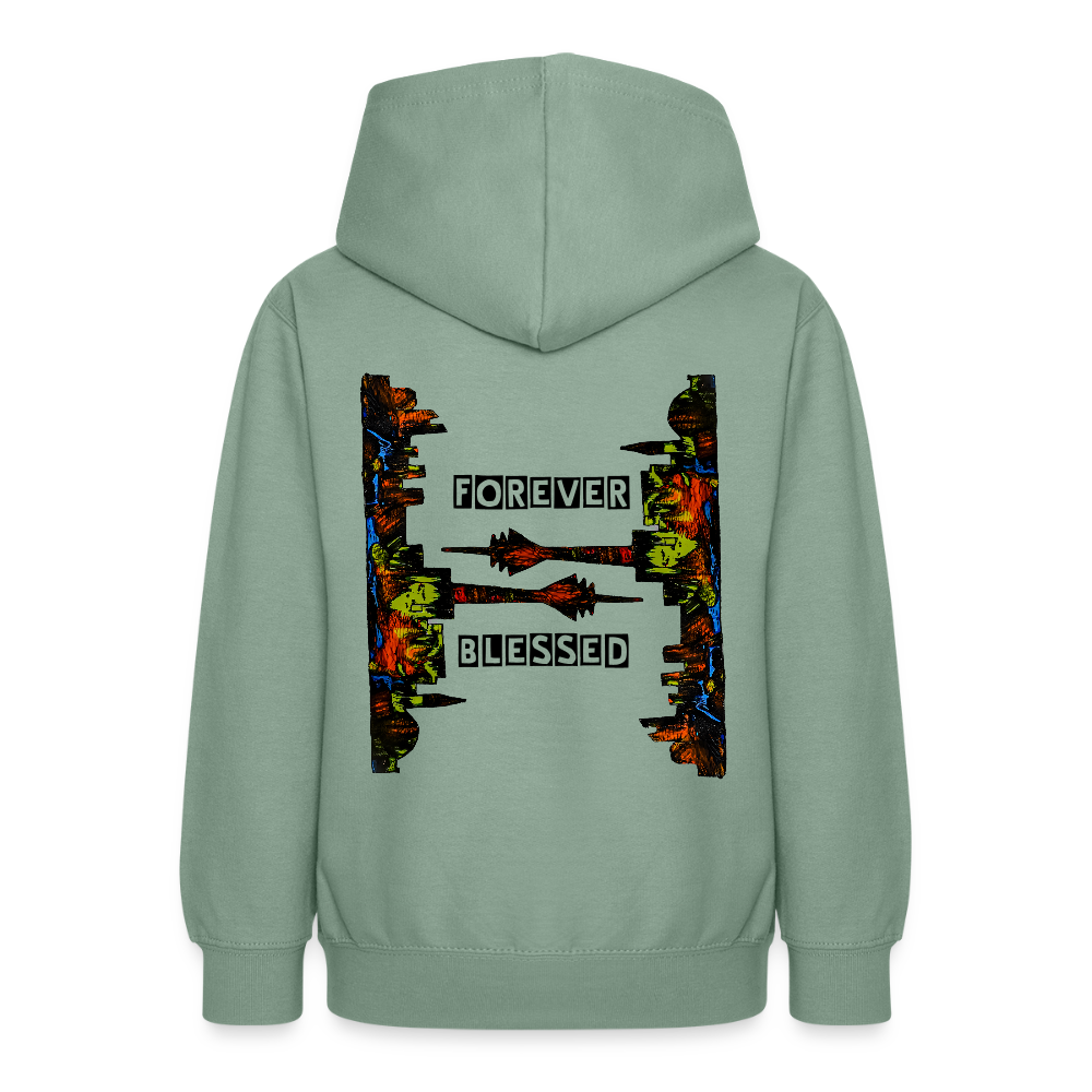 Teenger Hoodie Düsseldorfer Skyline Backprint - Graugrün