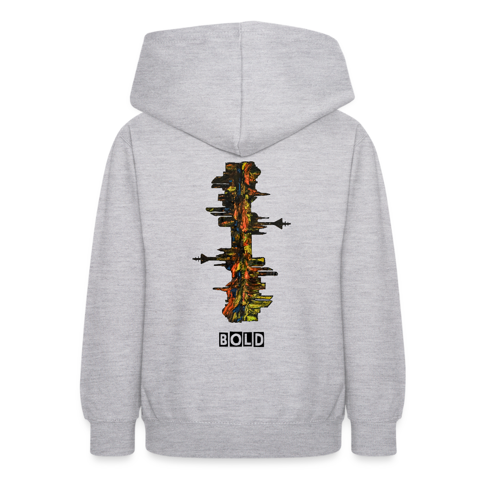 Teenager Hoodie Düsseldorfer Skyline Backprint - Hellgrau meliert