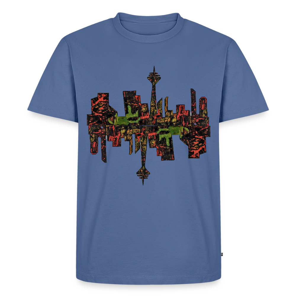 Männer Premium T-Shirt Düsseldorfer Skyline V.9 - Taubenblau