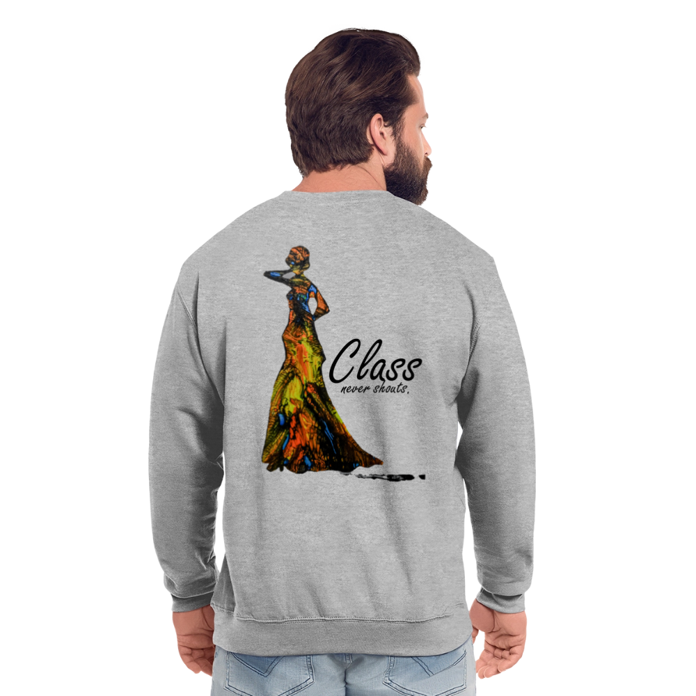 Unisex Pulli Class Backprint - Weißgrau meliert