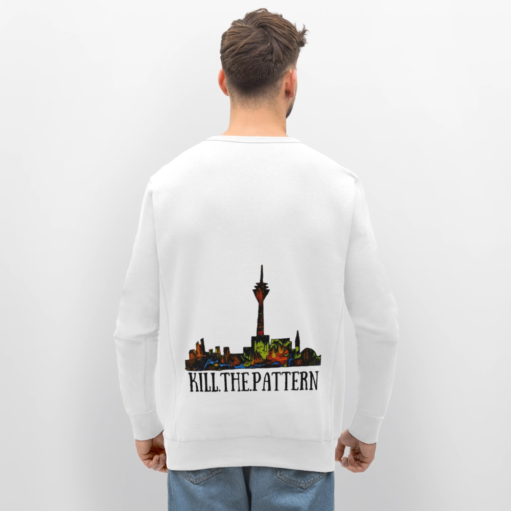 Unisex Bio Pulli Düsseldorfer Skyline Backprint - Weiß