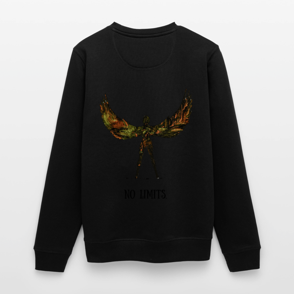 Unisex Bio Pulli Angel Backprint - Schwarz