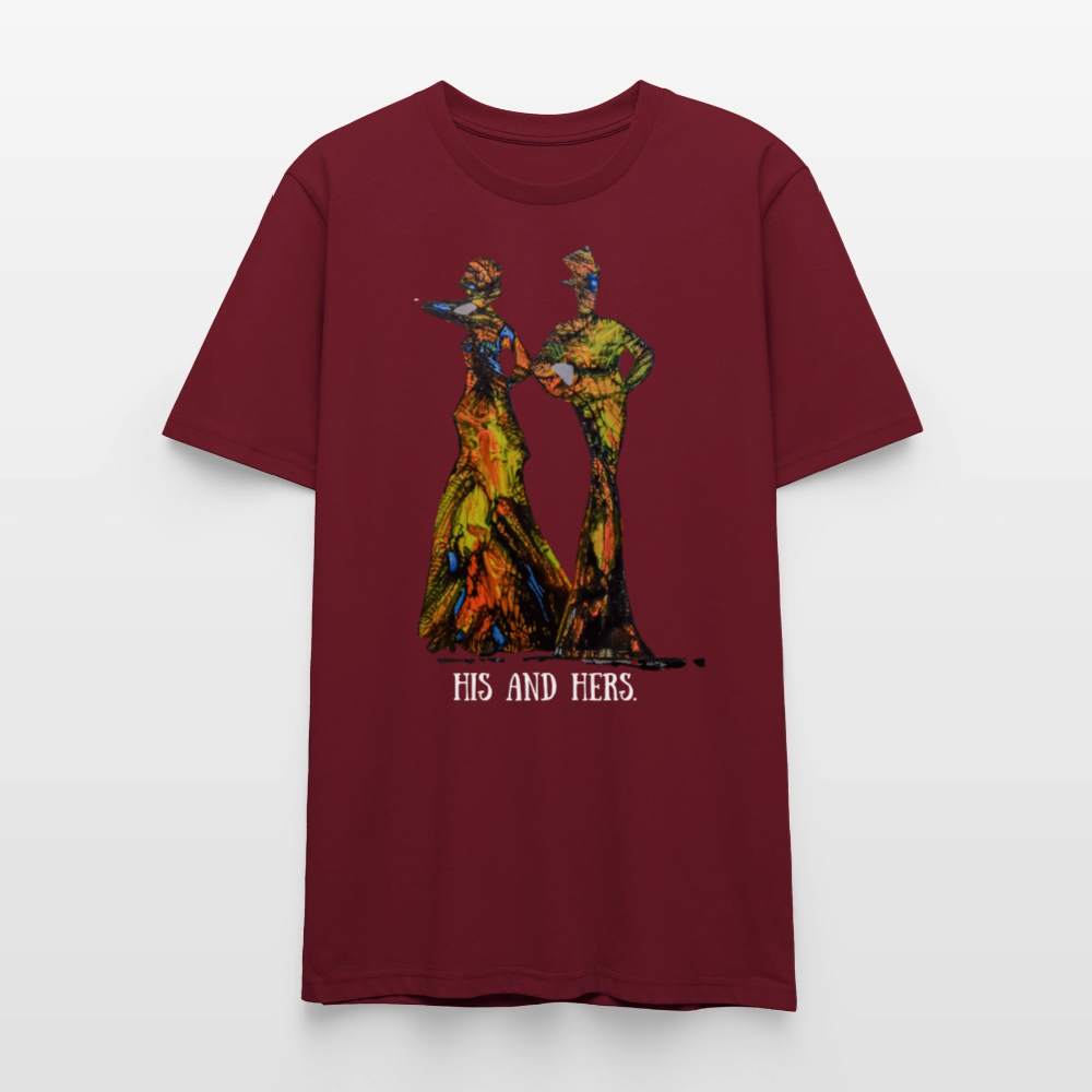 Unisex T-Shirt Zylinder und Stella - Burgunderrot