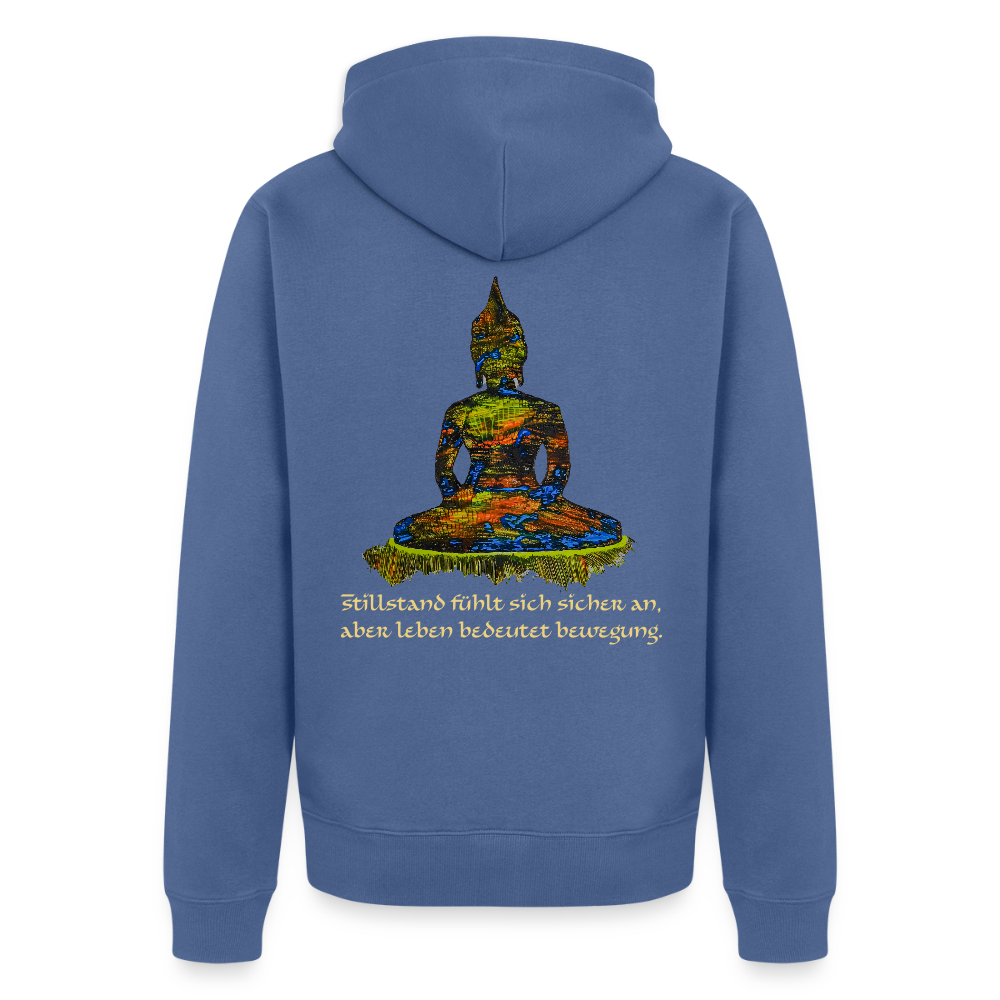 Männer Kapuzenjacke Buddha Backprint - Taubenblau