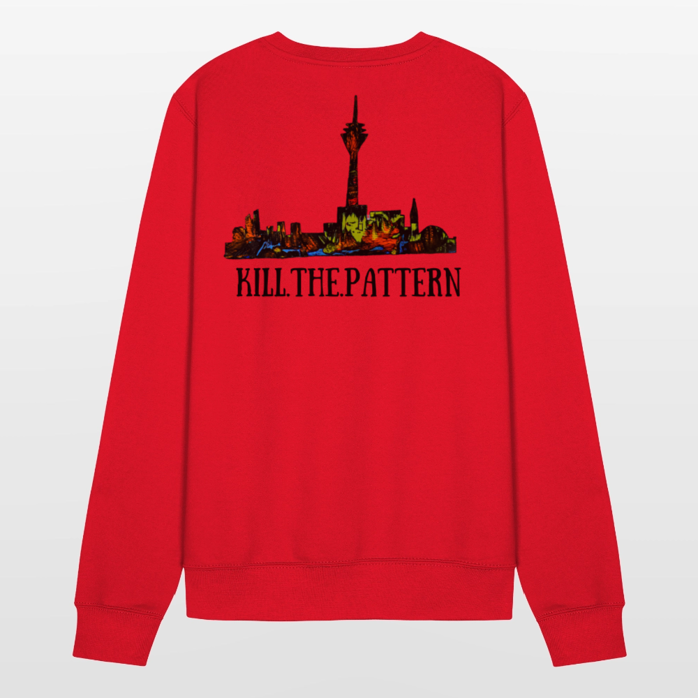 Unisex Pulli Düsseldorfer Skyline Backprint - Rot
