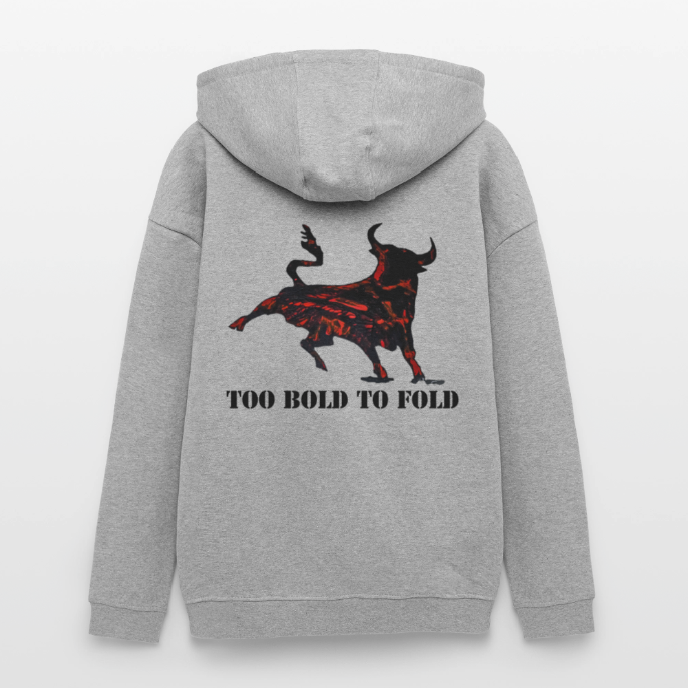 Oversized Unisex Hoodie Torro Backprint - Grau meliert