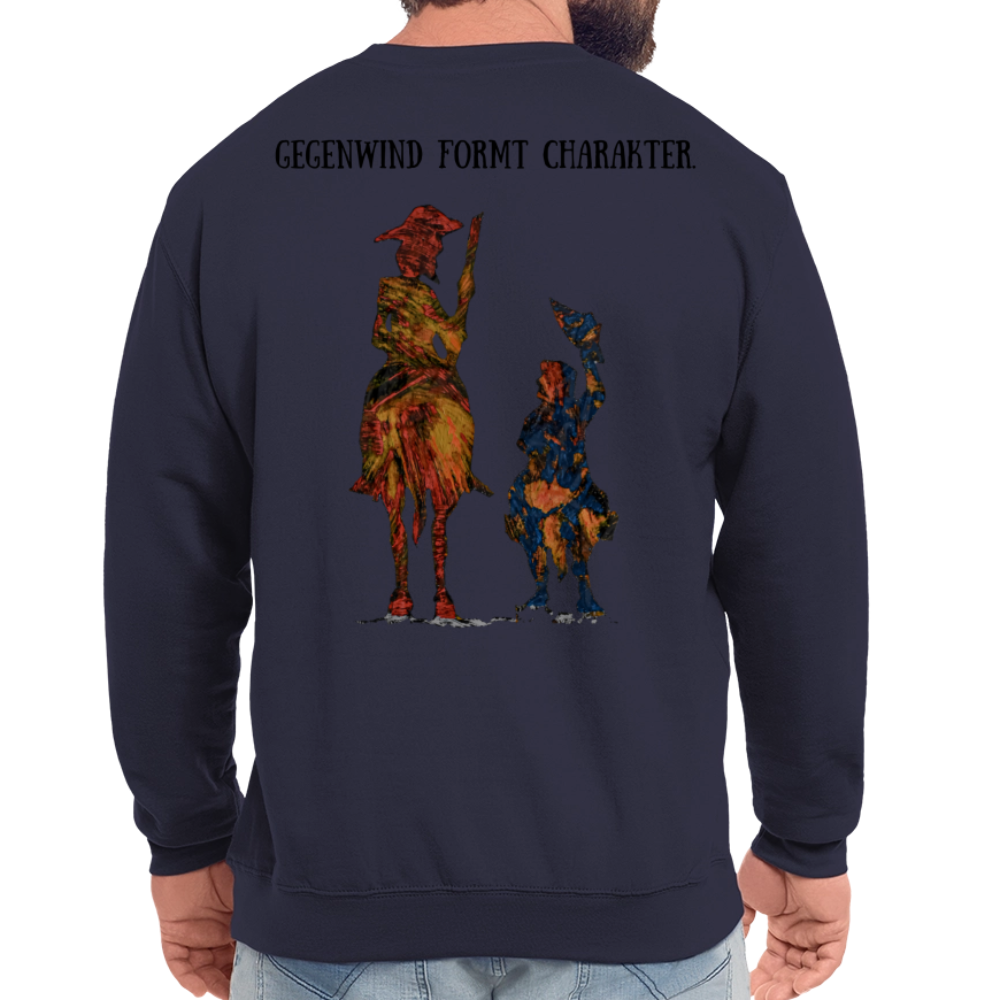 Unisex Pulli Don Quixote Backprint - Navy