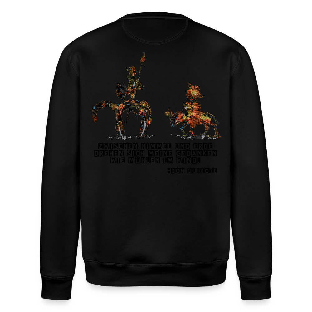 Unisex Bio Pulli Don Quixote Backprint - Schwarz