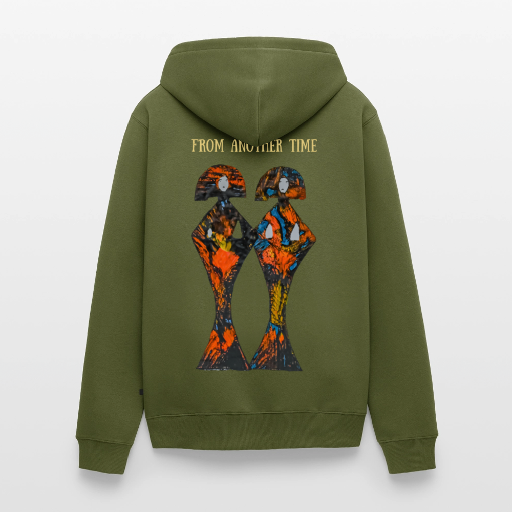 Männer Kapuzenjacke Geishas Backprint - Khaki
