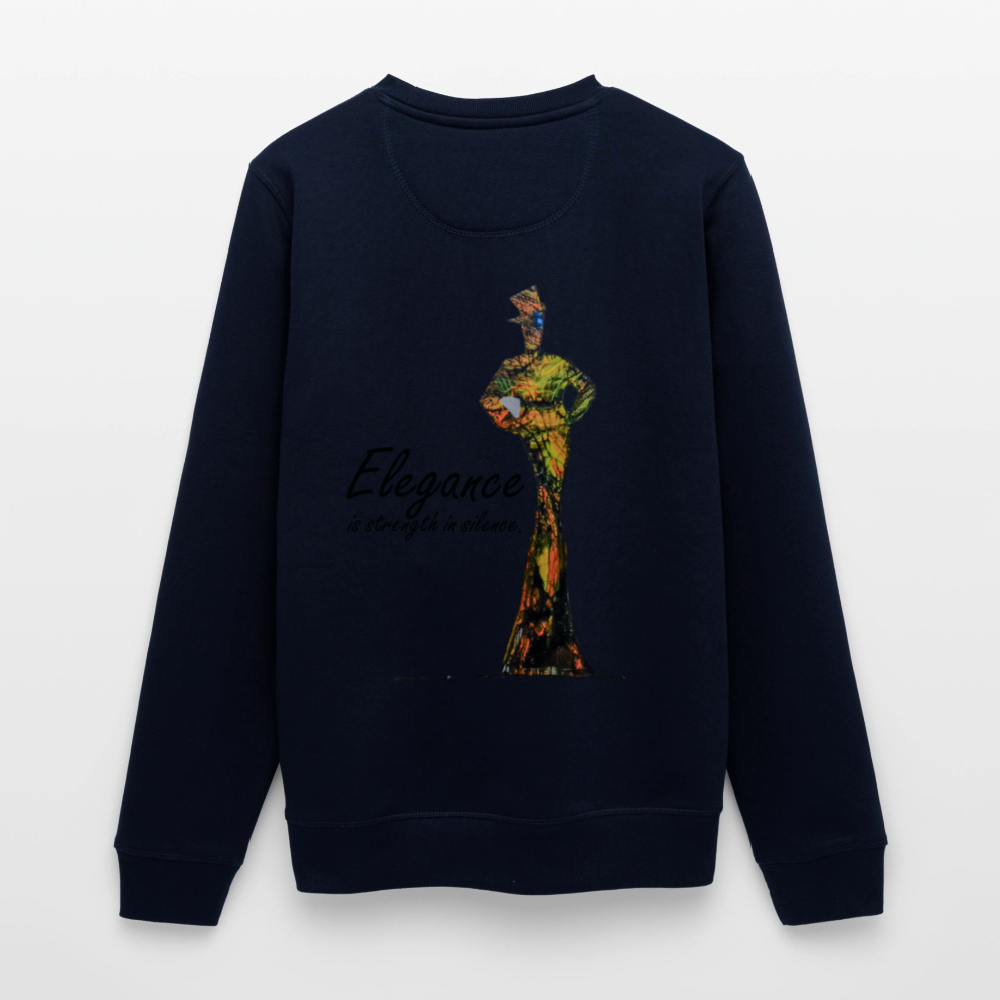 Unisex Bio Pullover Elegance Backprint - Navy