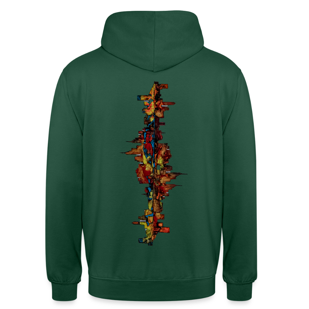 Unisex Hoodie Frankfurter Skyline Backprint - Flaschengrün