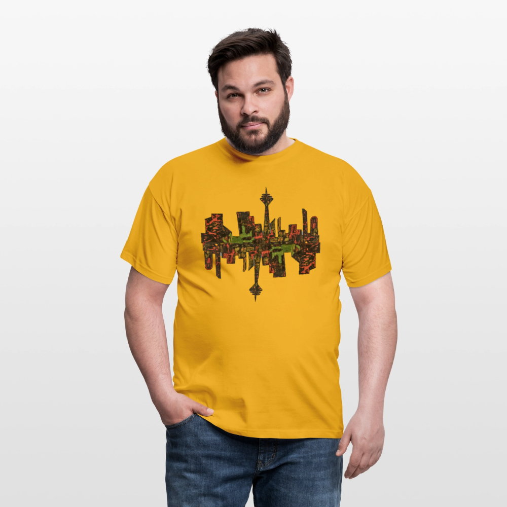 Männer T-Shirt Düsseldorfer Skyline V.9 - Gelb