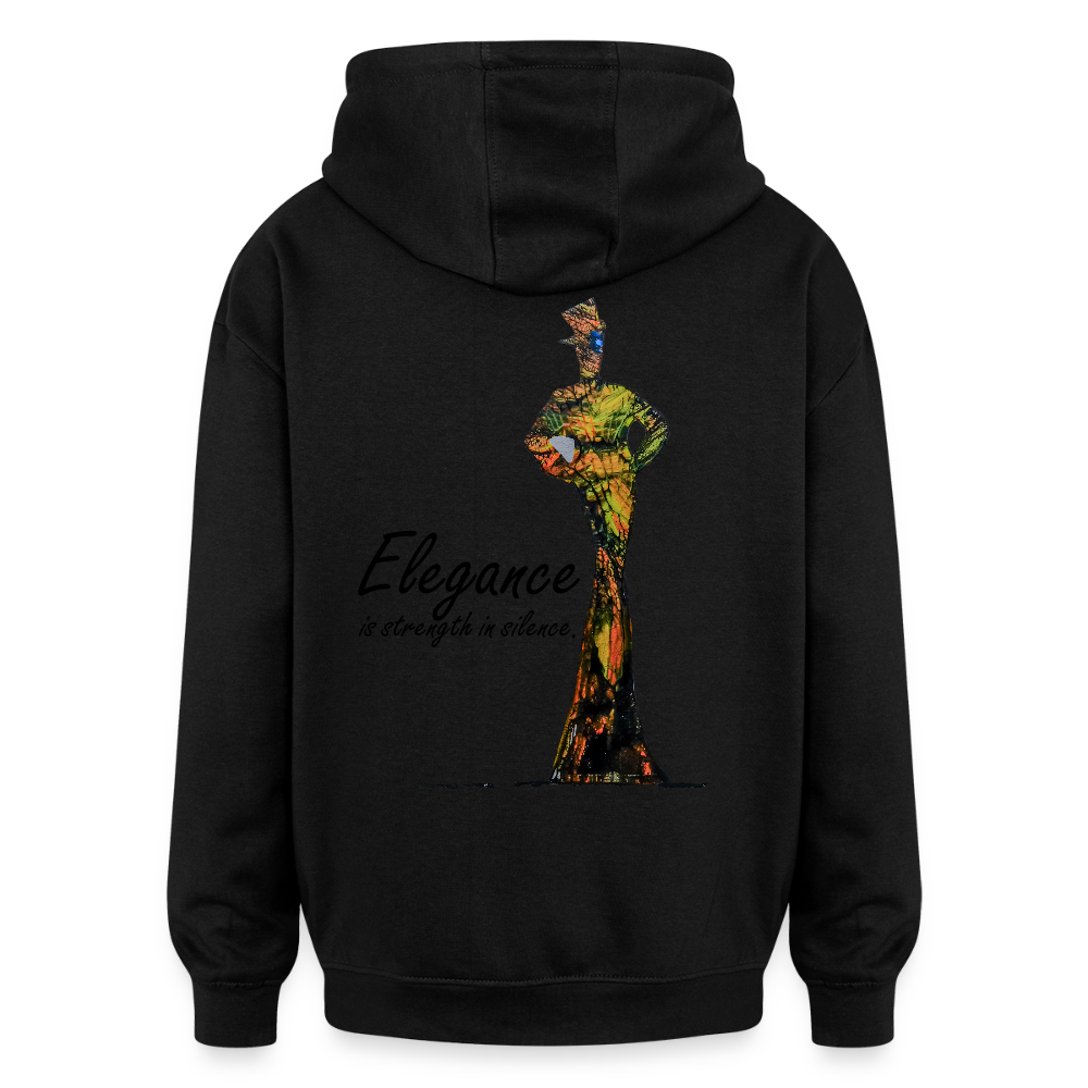 Oversized Unisex Hoodie Elegance Backprint - Schwarz