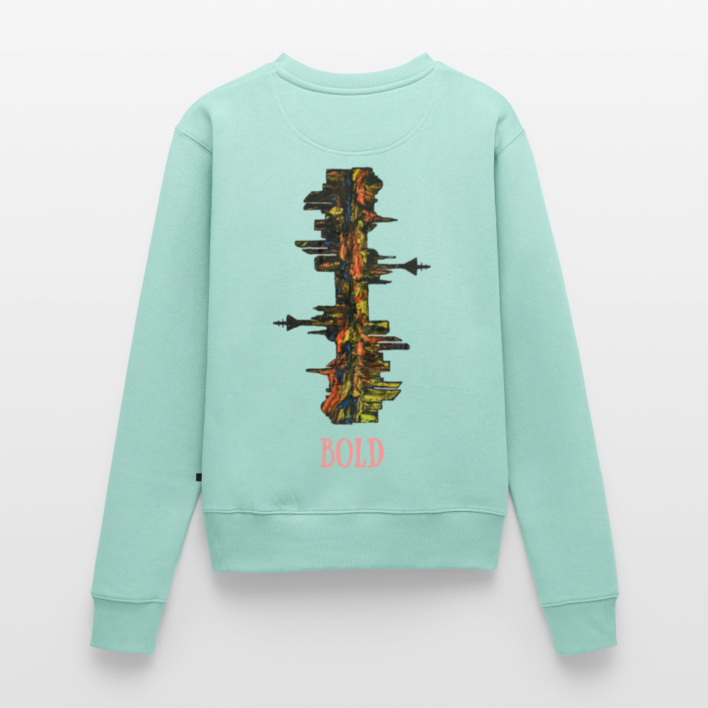 Frauen Pulli Düsseldorfer Skyline Backprint - Mint 