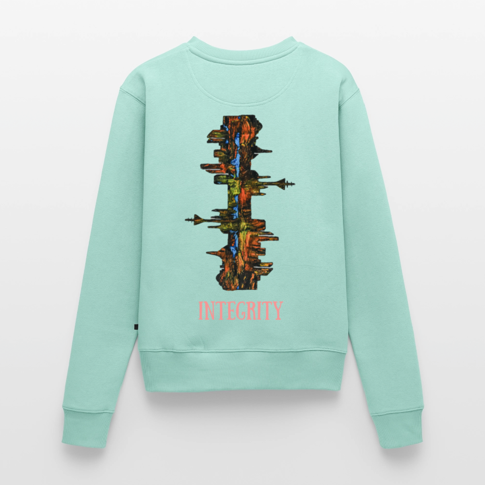 Frauen Pulli Düsseldorfer Skyline Backprint - Mint 