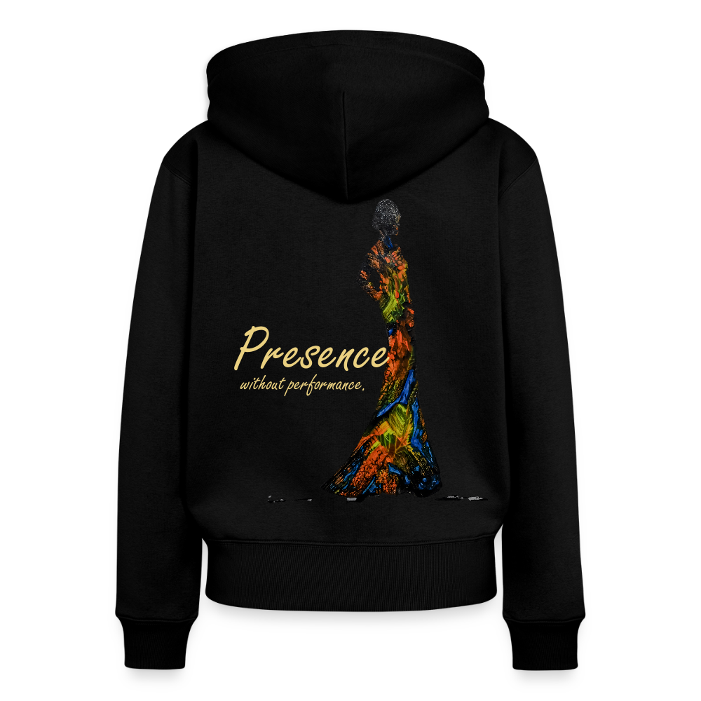 Frauen Kapuzenjacke Presence Backprint - Schwarz