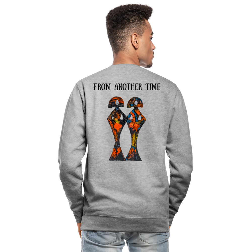 Unisex Pulli Geishas Backprint - Weißgrau meliert