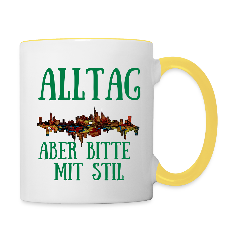 Tasse - Weiß/Gelb