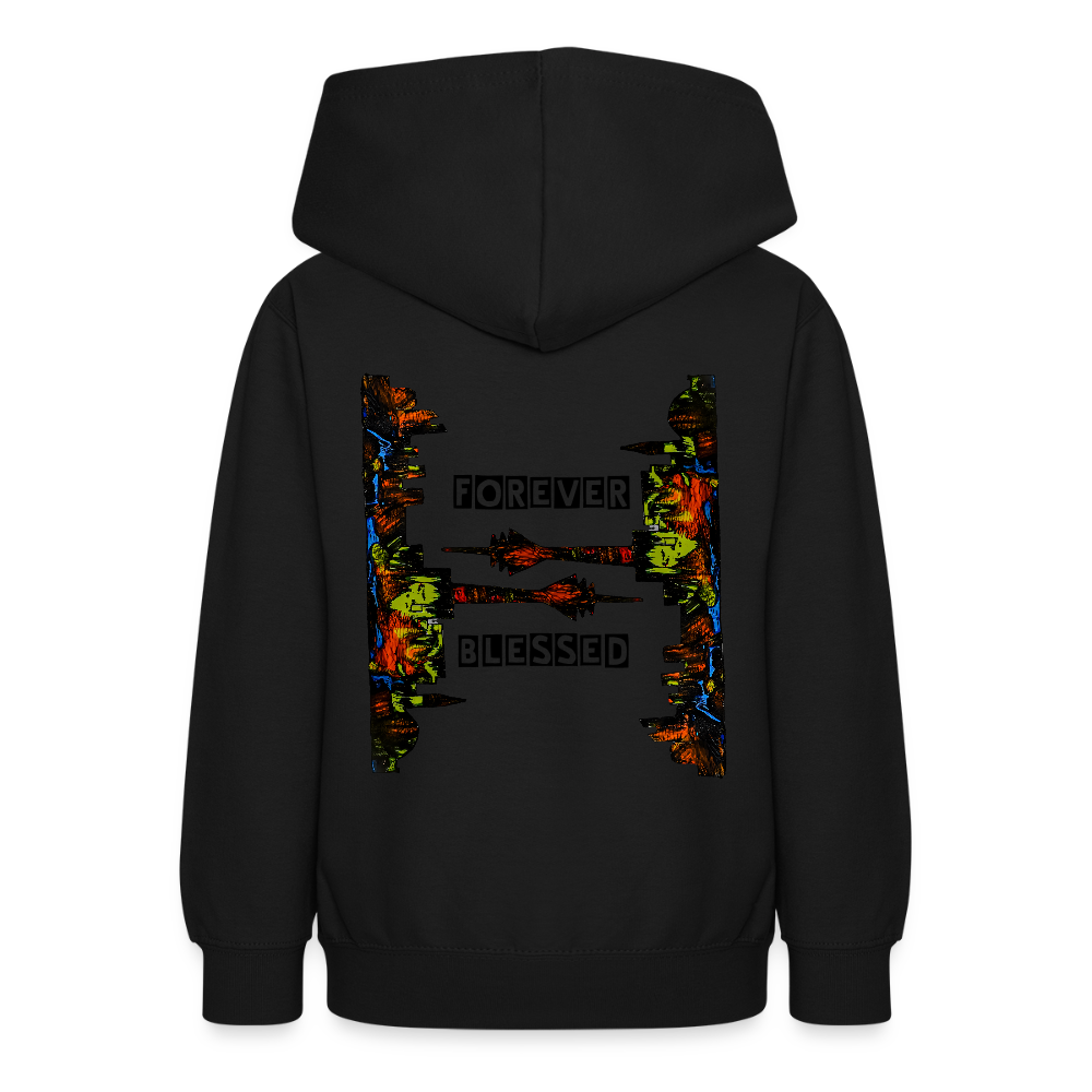 Teenger Hoodie Düsseldorfer Skyline Backprint - Schwarz