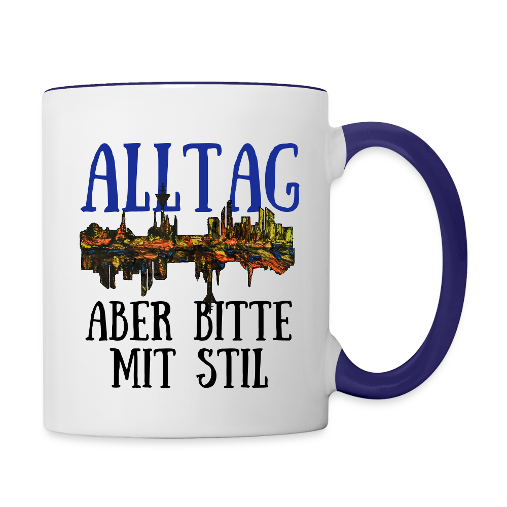 Tasse - Weiß/Kobaltblau