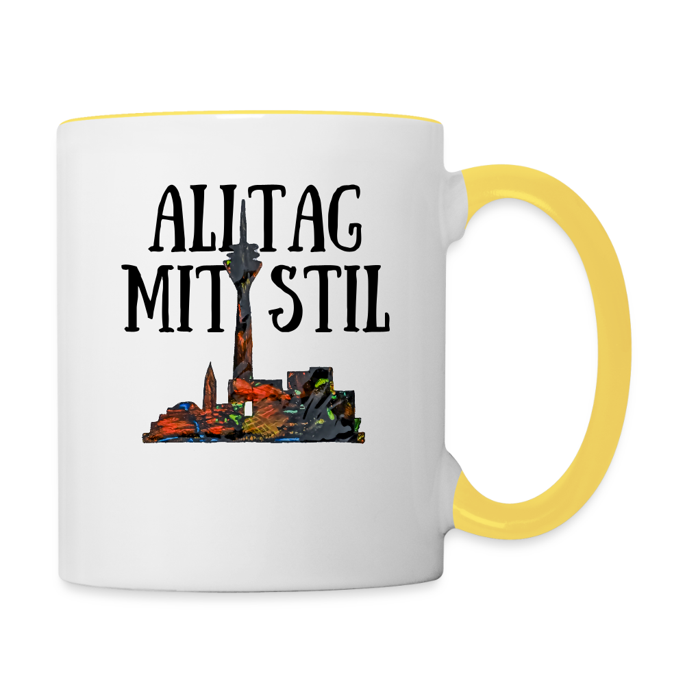 Tasse - Weiß/Gelb