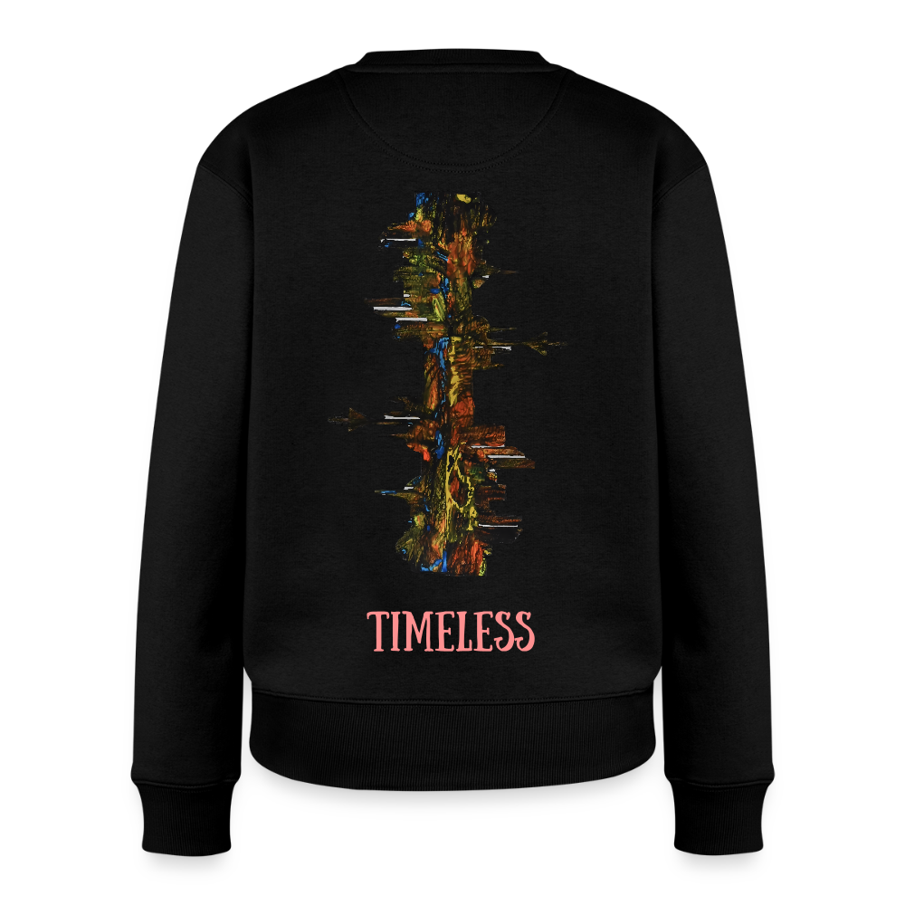 Frauen Pulli Düsseldorfer Skyline Backprint - Schwarz