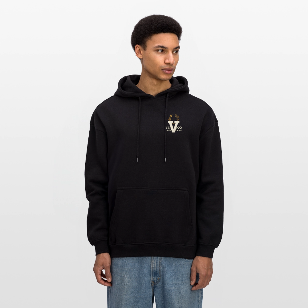 Oversized Unisex Hoodie Düsseldorferskyline Backprint - Schwarz