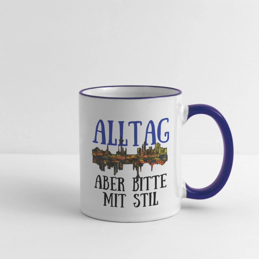 Tasse - Weiß/Kobaltblau