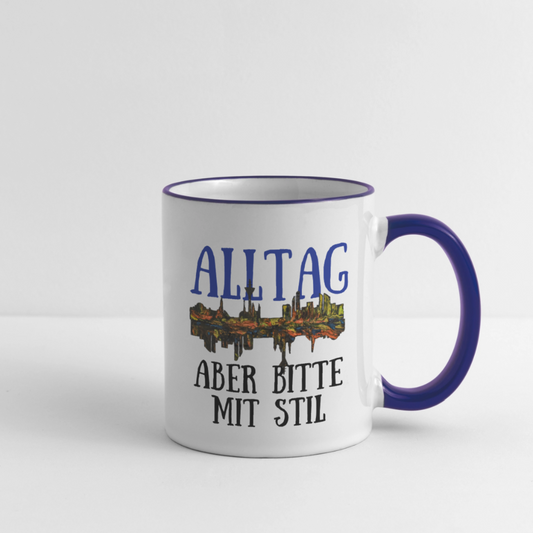 Tasse - Weiß/Kobaltblau