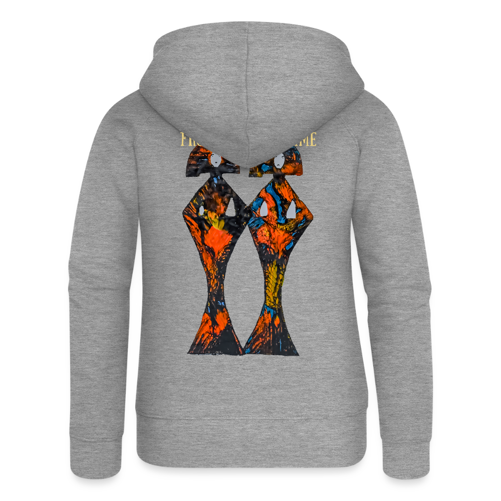 Frauen Kapuzenjacke Geishas Backprint - Grau meliert