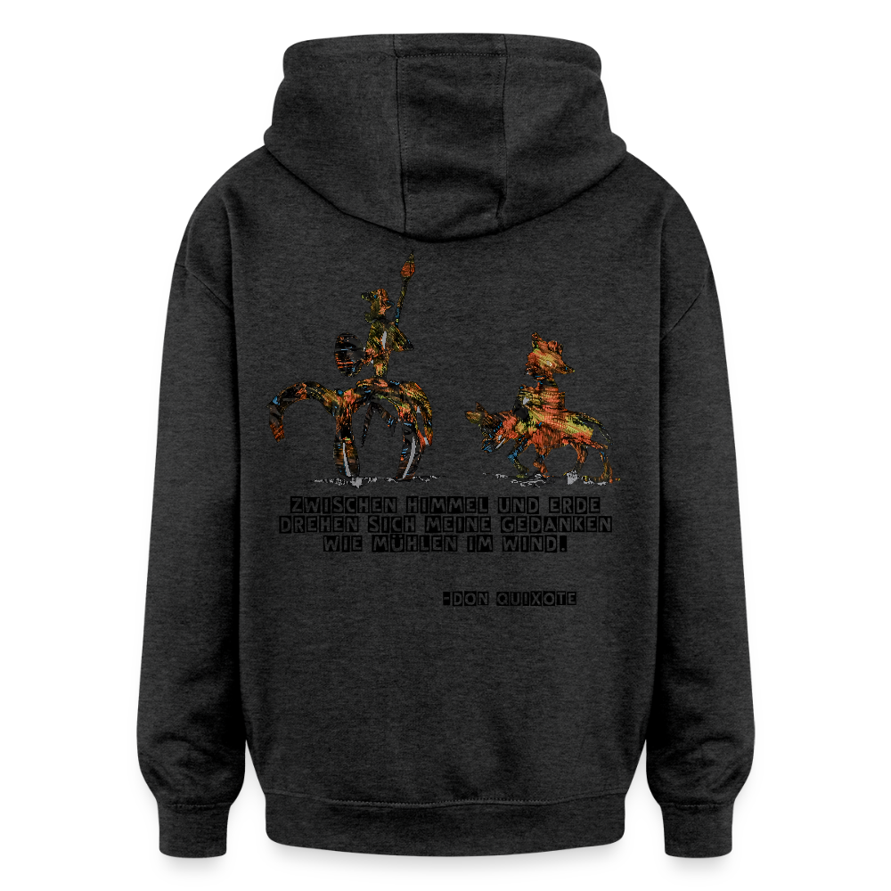 Oversized Unisex Hoodie Don Quixote Backprint - Anthrazit
