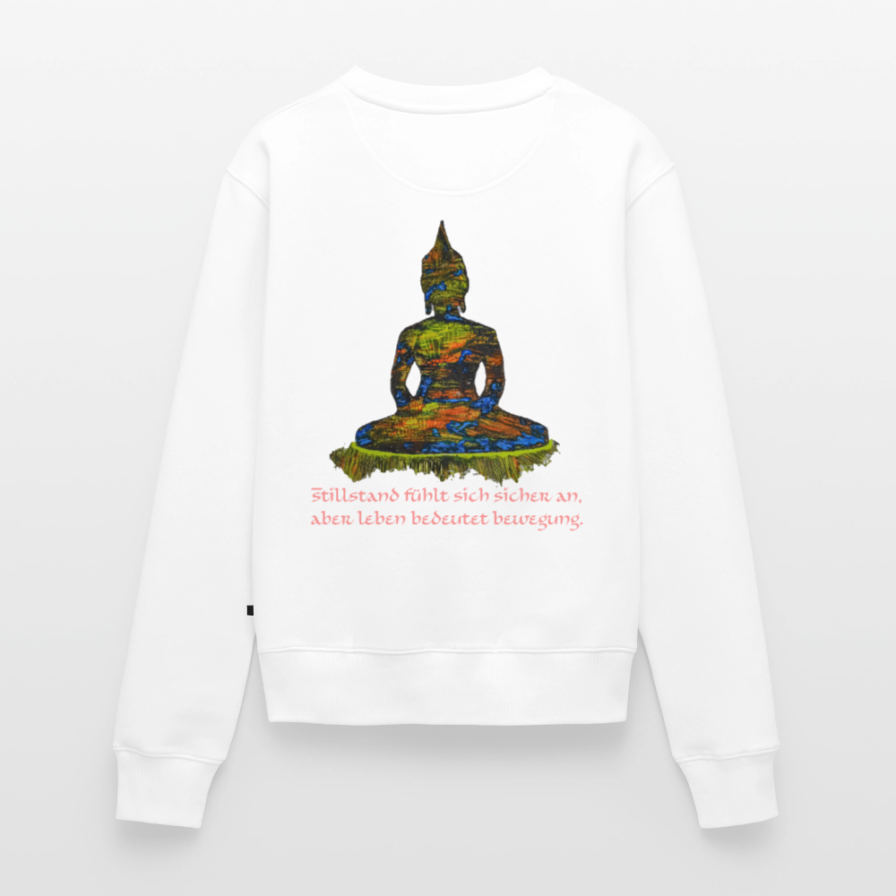 Frauen Pulli Buddha Backprint - Weiß