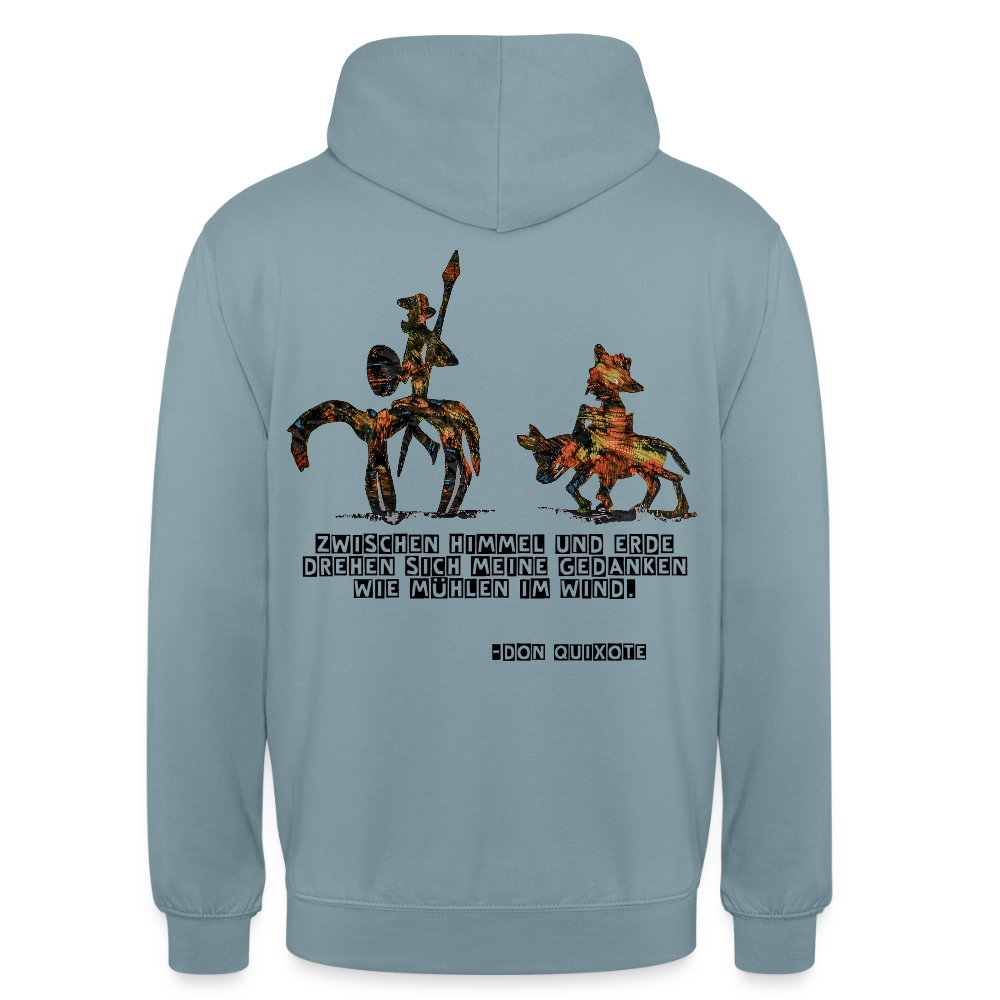 Unisex Hoodie Don Quixote Backprint - Nebelblau