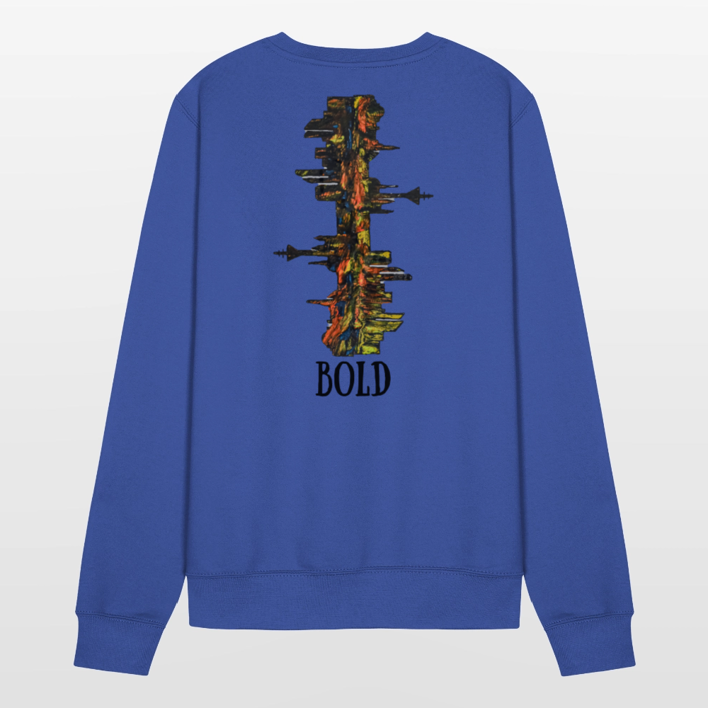 Unisex Pulli Düsseldorfer Skyline Backprint - Royalblau