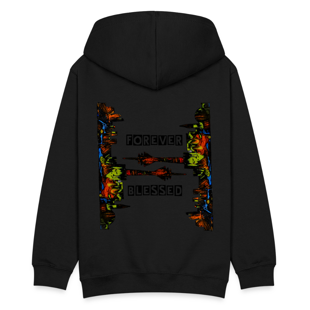 Teenger Hoodie Düsseldorfer Skyline Backprint - Schwarz