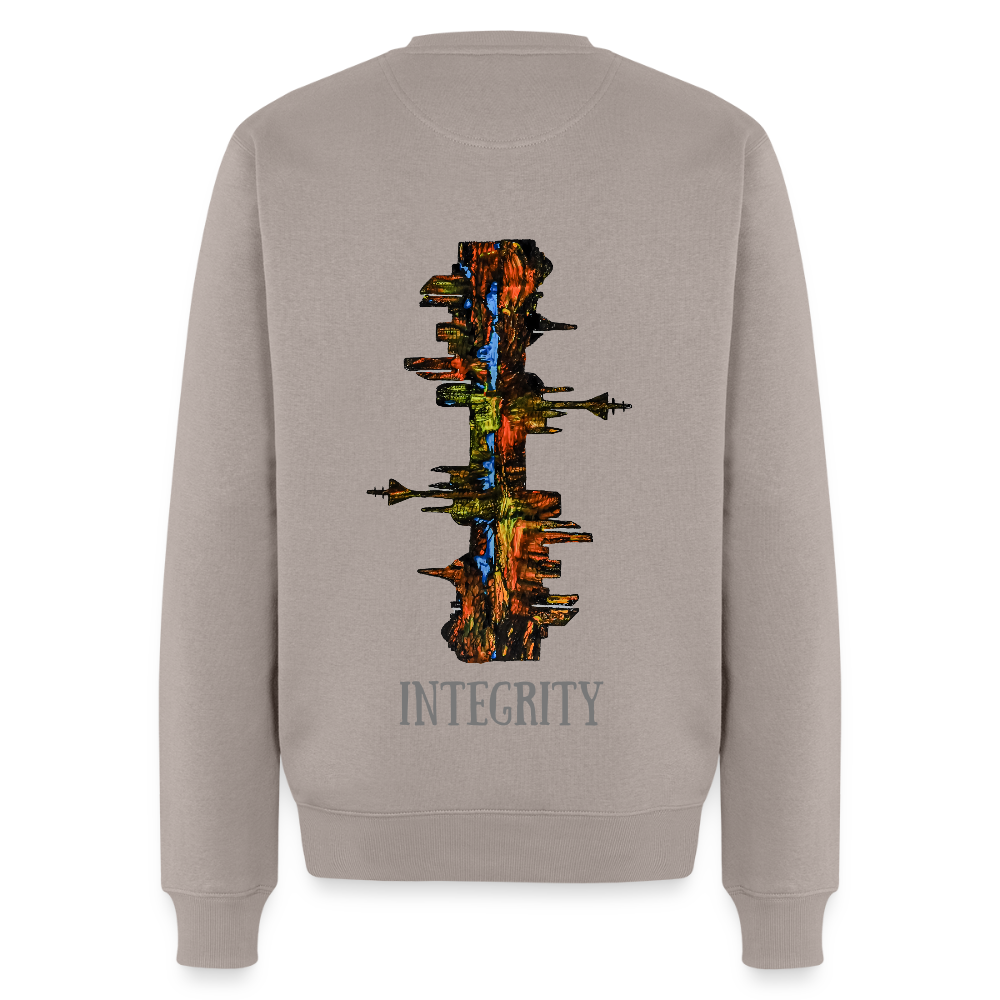 Männer Pulli Düsseldorfer Skyline Backprint - Taupe