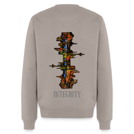 Männer Pulli Düsseldorfer Skyline Backprint - Taupe